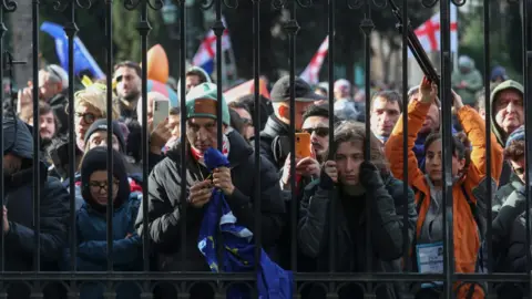 Thousands protest Georgia new president